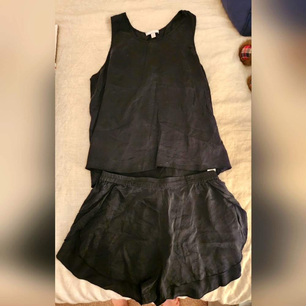 Luyna 100% silk pj shorts set